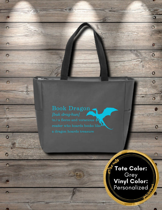 Book Dragon Definition Zipper Tote