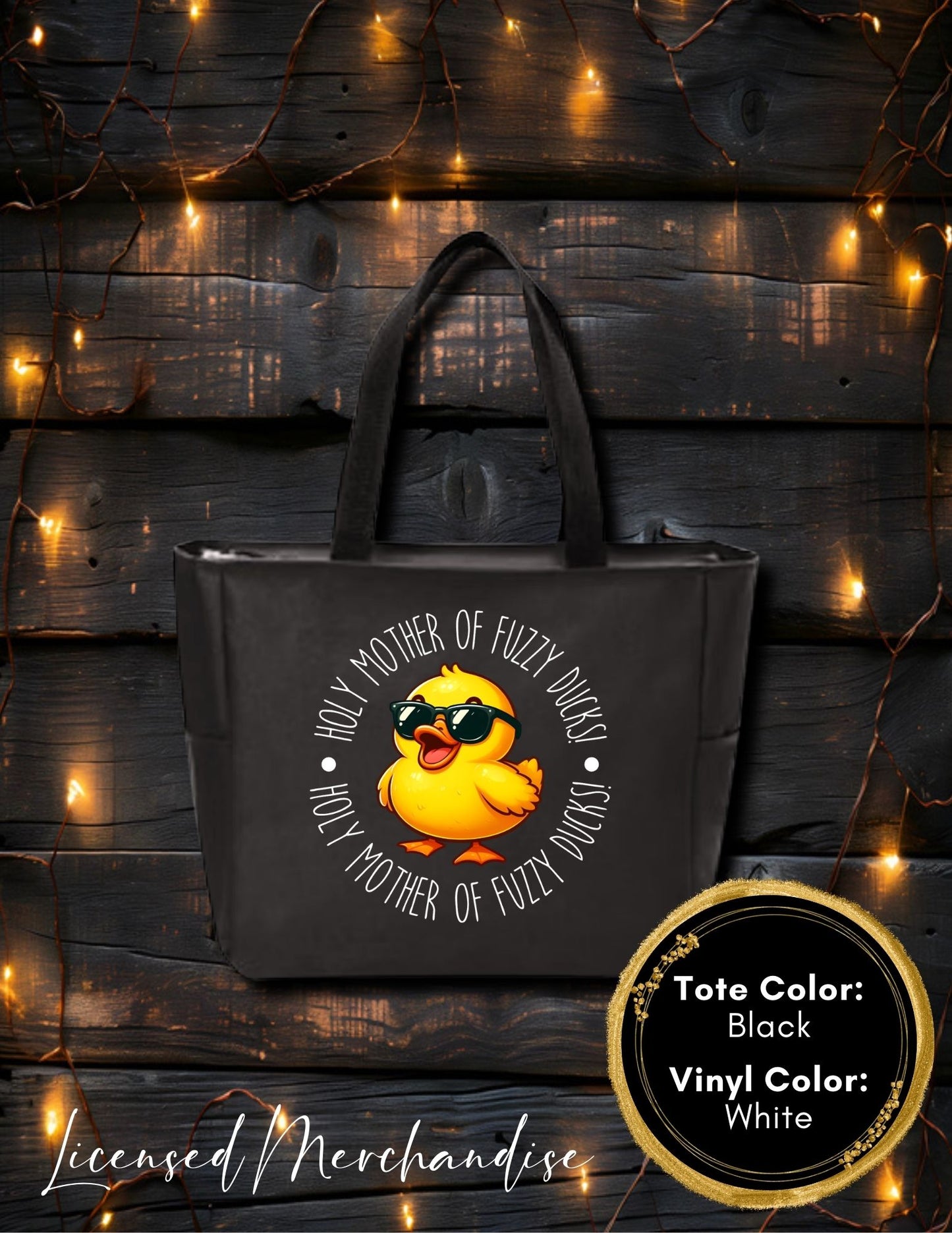 Holy Mother of Fuzzy Ducks Zipper Tote