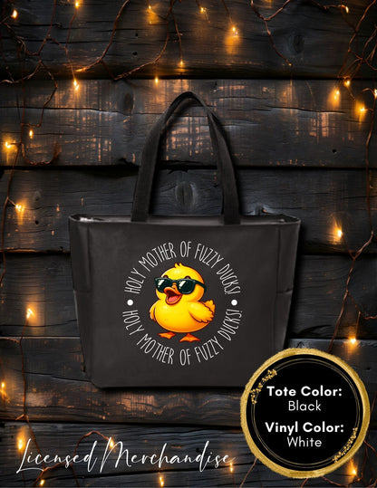Holy Mother of Fuzzy Ducks Zipper Tote