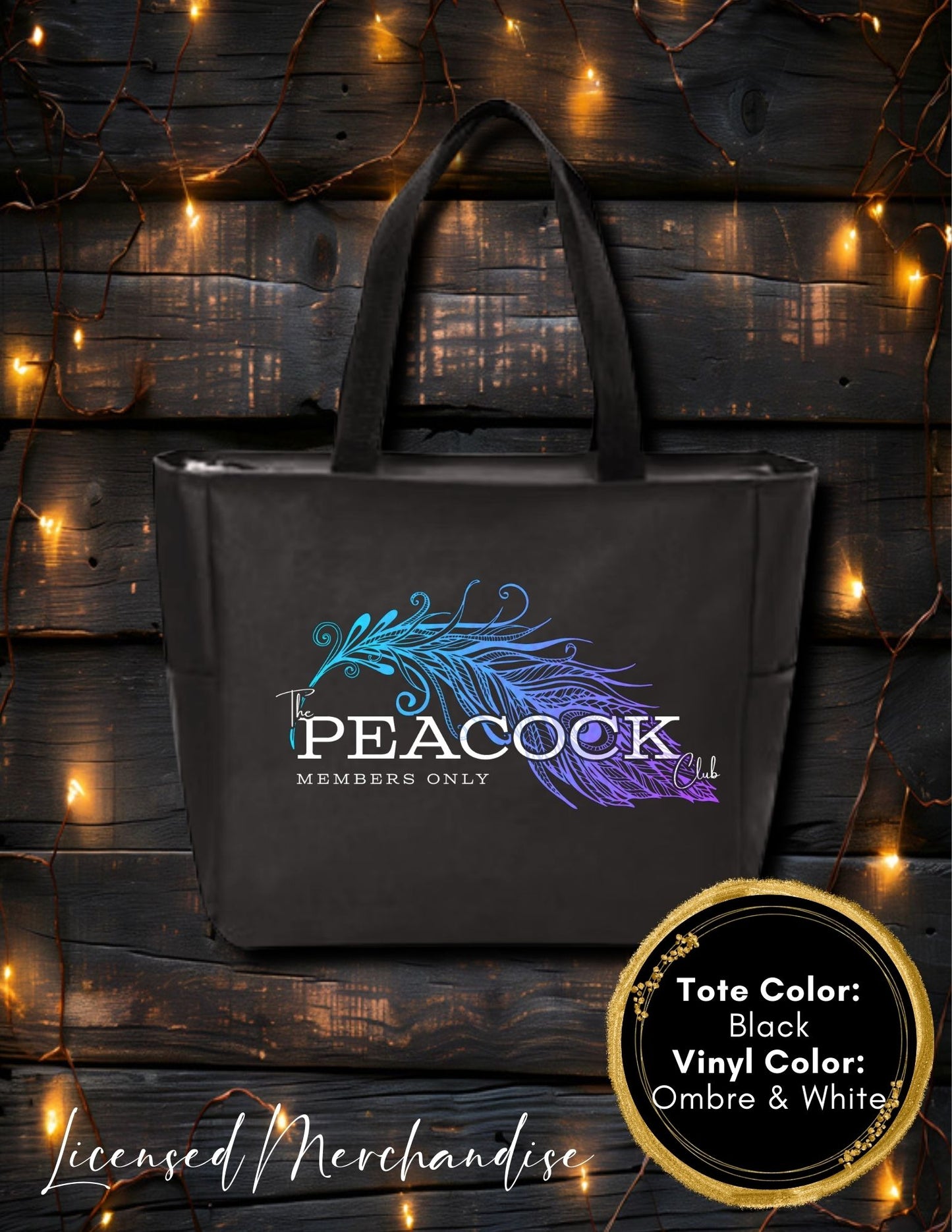 The Peacock Club Zipper Tote