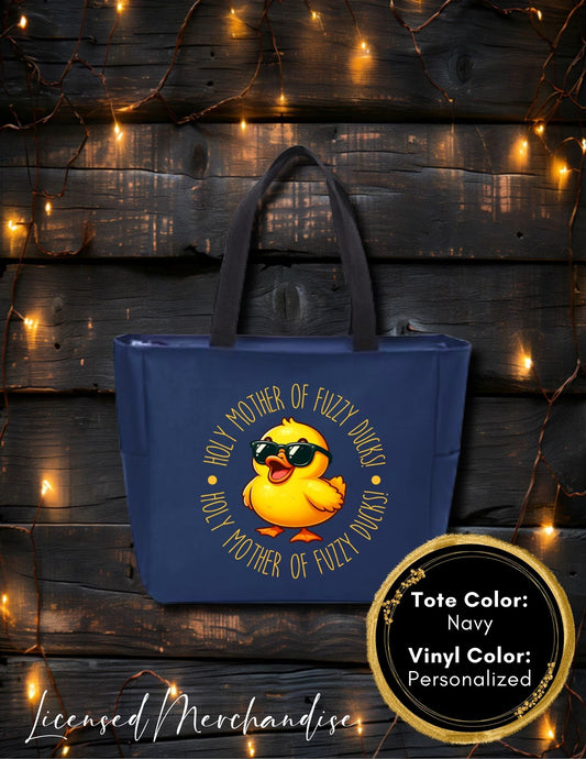 Holy Mother of Fuzzy Ducks Zipper Tote