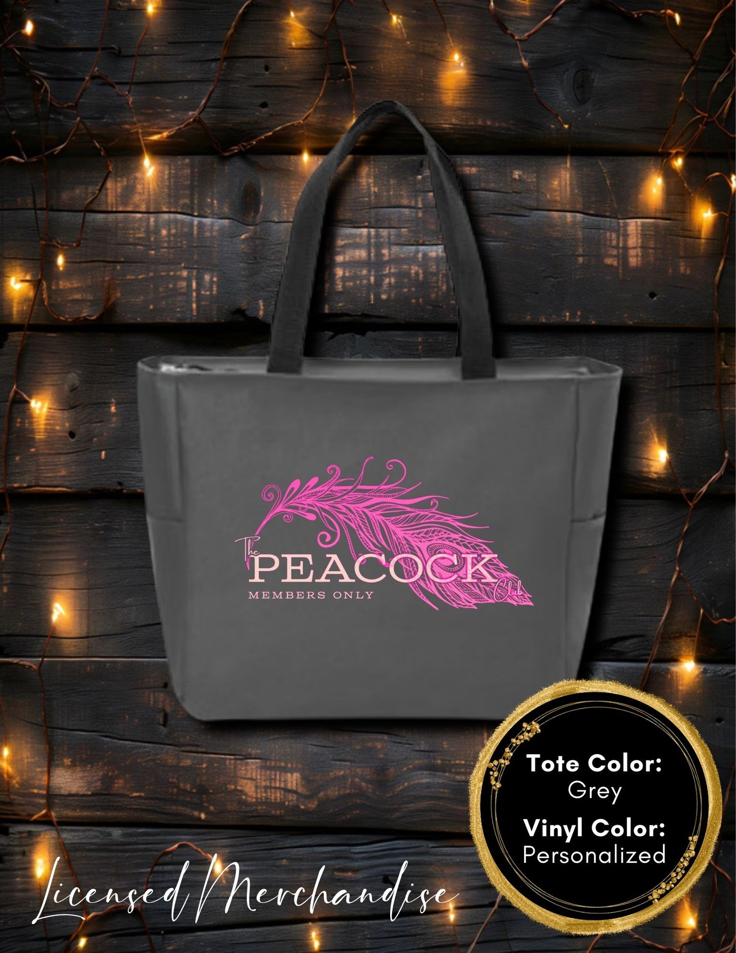 The Peacock Club Zipper Tote