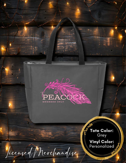 The Peacock Club Zipper Tote