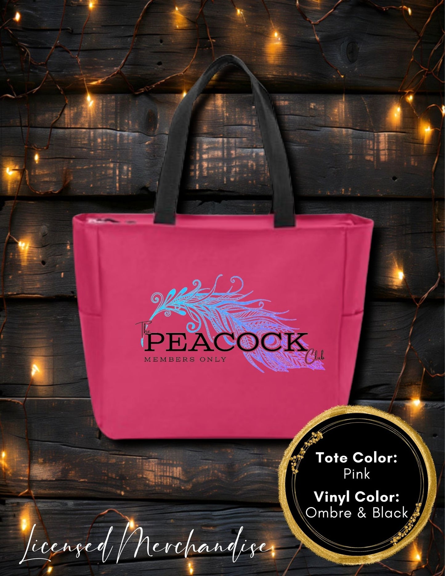 The Peacock Club Zipper Tote