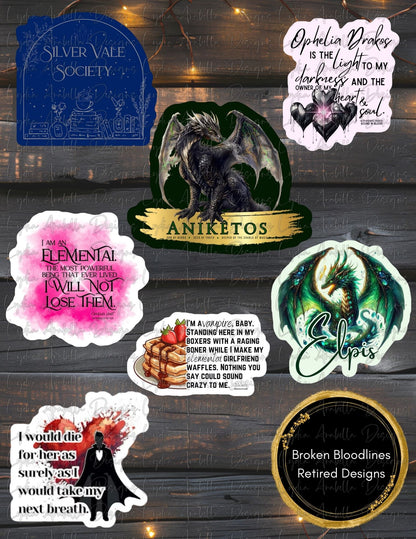 Broken Bloodlines Retired Stickers (Forged/ Promised/ Bound in Blood Stickers)