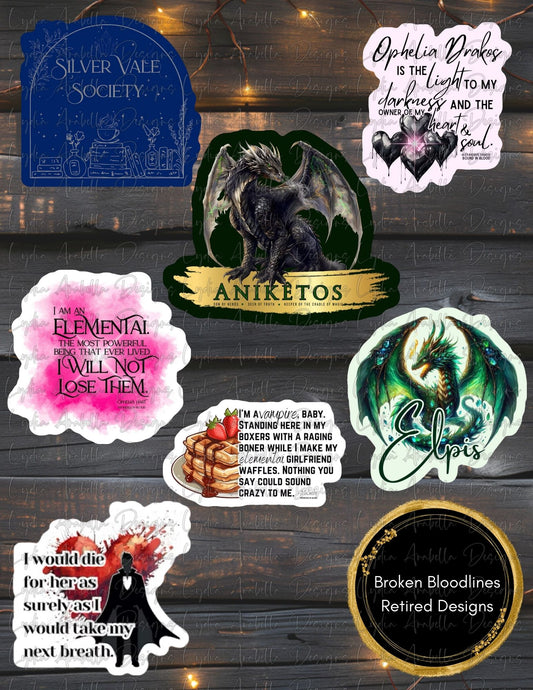 Broken Bloodlines Retired Stickers (Forged/ Promised/ Bound in Blood Stickers)