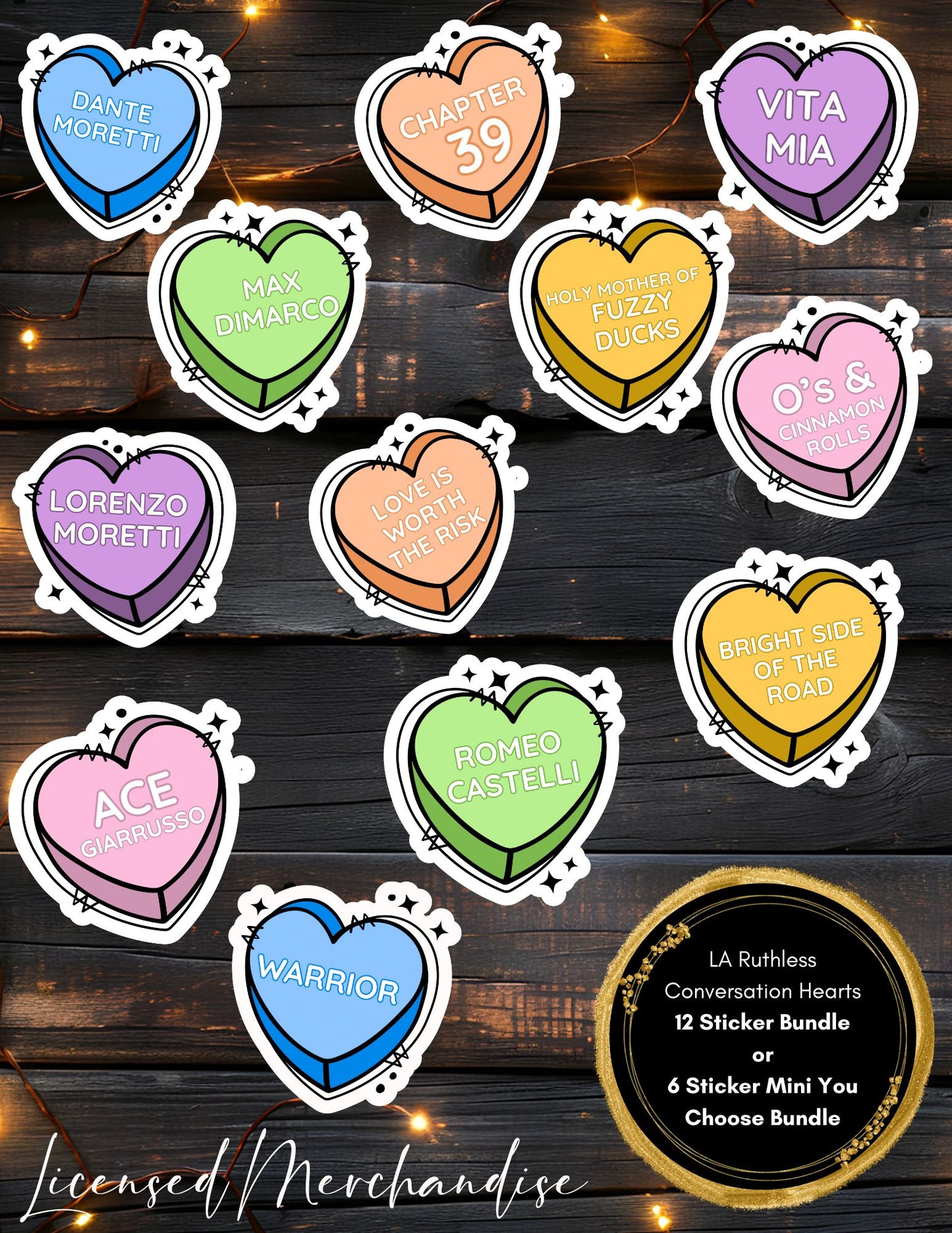 Chicago Ruthless Conversation Hearts Stickers