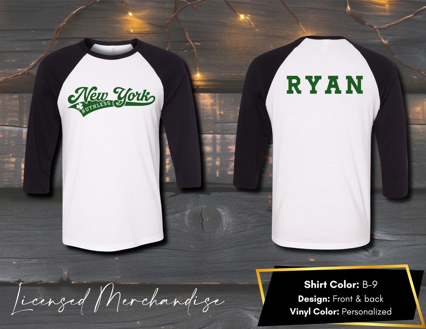 New York Ruthless (Baseball Style Shirt)