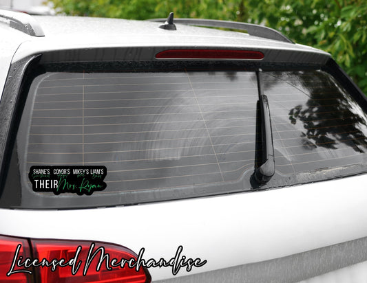 Ryan Nicknames Car Decal