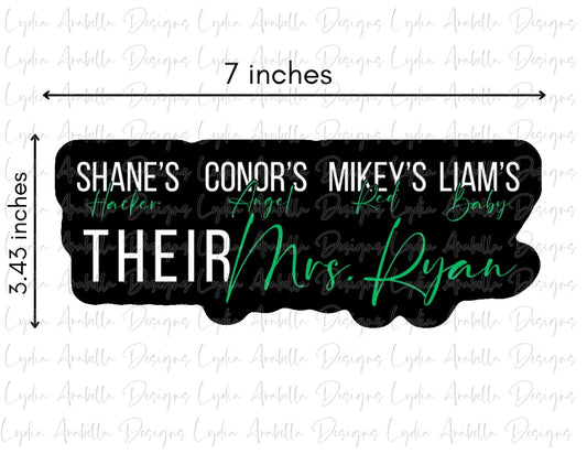 Ryan Nicknames Car Decal