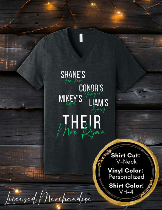 Ryan Nicknames (Crew Neck T-Shirt, V-Neck T-Shirt)