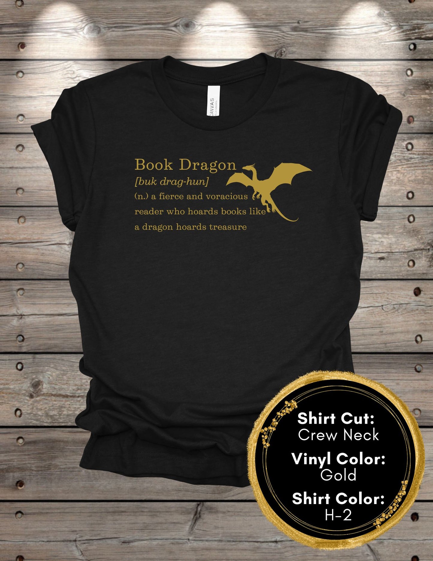 Book Dragon Definition (Crew Neck T-Shirt, V-Neck T-Shirt)