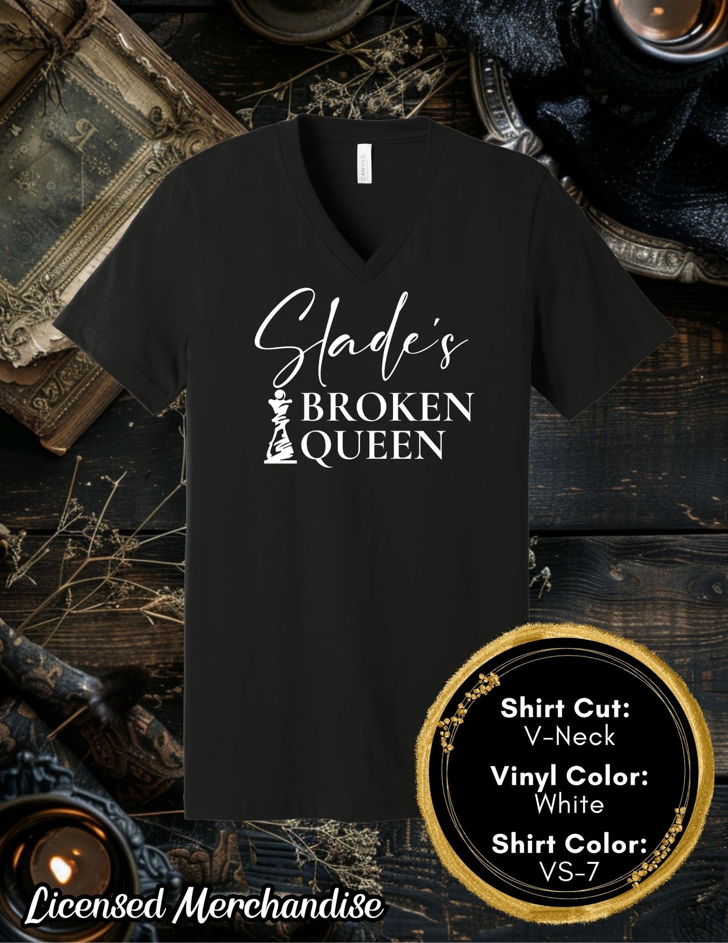 Slade's Broken Queen(Crew Neck T-Shirt, V-Neck T-Shirt)