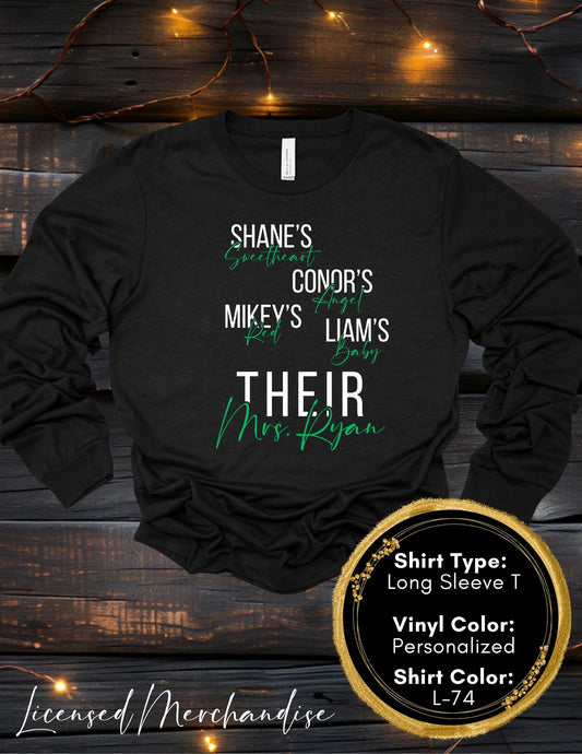 Ryan Nicknames  (Long Sleeve T, Sweatshirt, Hoodie)