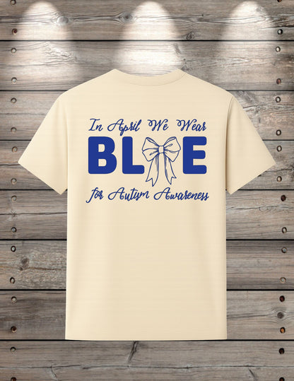 April Blue for Autism Awareness (Crew Neck T-Shirt, V-Neck T-Shirt)
