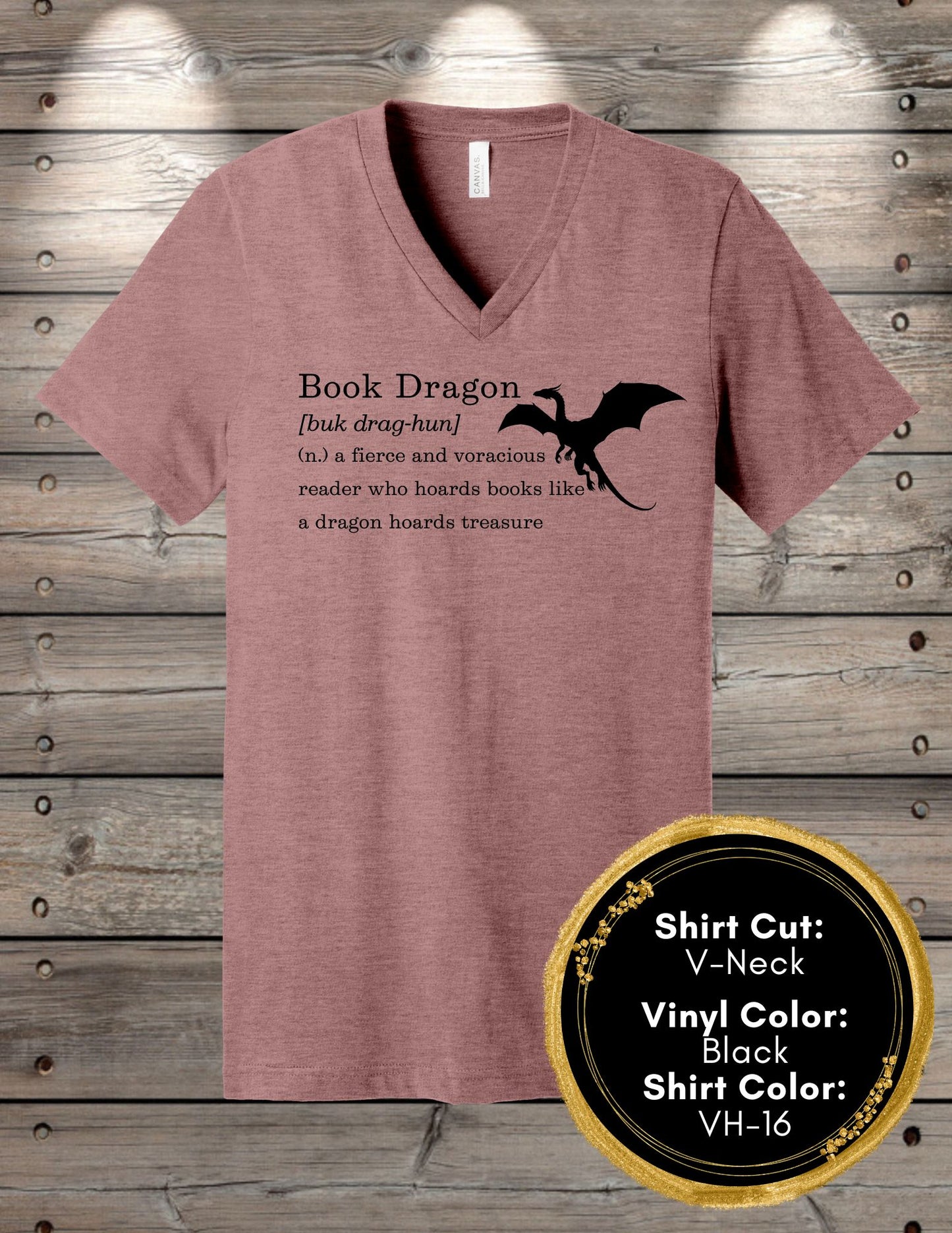 Book Dragon Definition (Crew Neck T-Shirt, V-Neck T-Shirt)