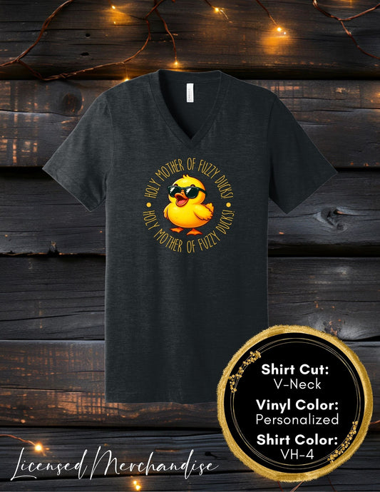 Holy Mother of Fuzzy Ducks (Crew Neck T-Shirt, V-Neck T-Shirt)