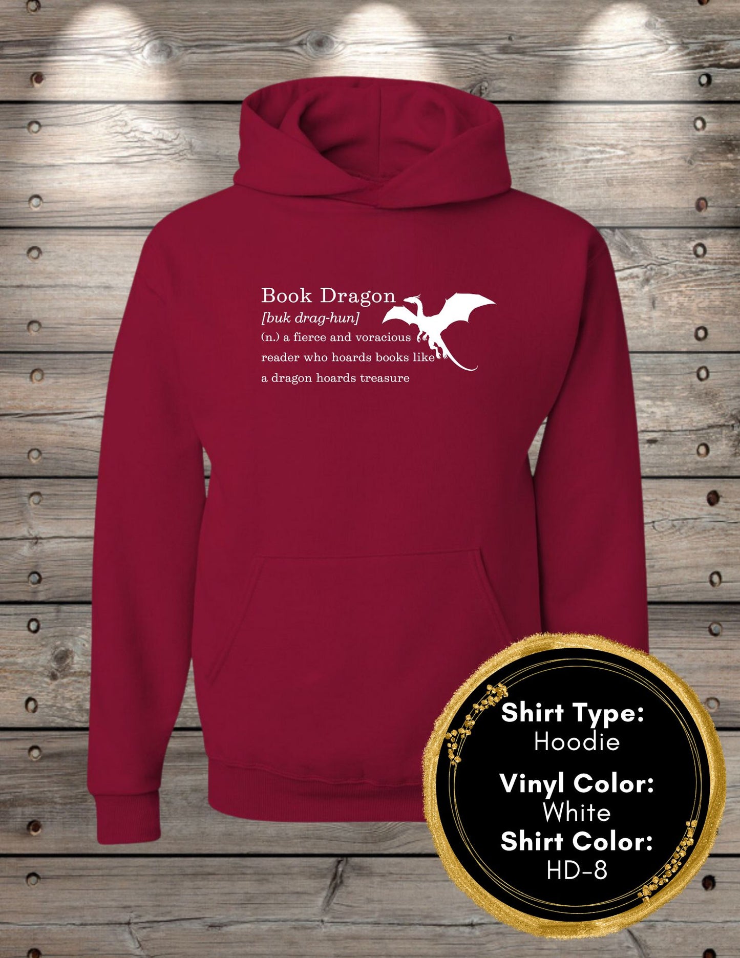 Book Dragon Definition (Long Sleeve T, Sweatshirt, Hoodie)