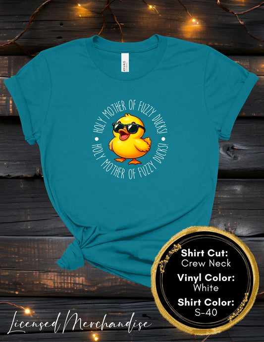 Holy Mother of Fuzzy Ducks (Crew Neck T-Shirt, V-Neck T-Shirt)